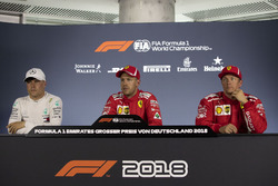Valtteri Bottas, Mercedes-AMG F1, Sebastian Vettel, Ferrari and Kimi Raikkonen, Ferrari in Press Conference