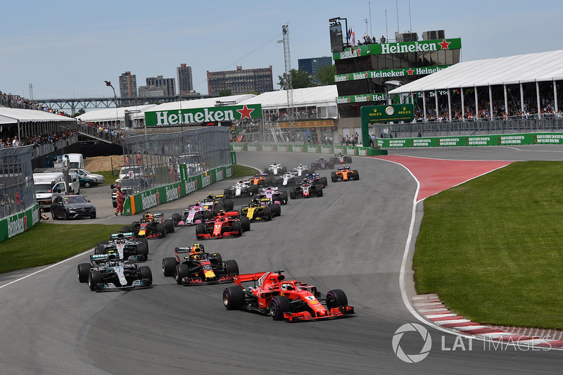 Sebastian Vettel, Ferrari SF71H mène au départ