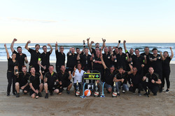 Jean-Eric Vergne, Techeetah, celebrates on the beach