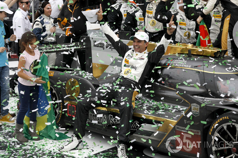 Victory lane: #5 Action Express Racing Cadillac DPi: Christian Fittipaldi