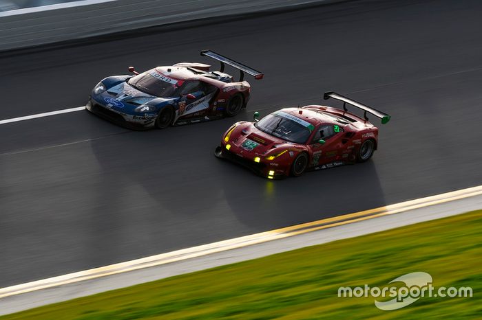 #66 Chip Ganassi Racing Ford GT, GTLM: Dirk Müller, Joey Hand, Sébastien Bourdais, #82 Risi Competizione Ferrari 488 GT3, GTD: Ricardo Perez de Lara, Martin Fuentes, Santiago Creel, Miguel Molina, Matt Griffin