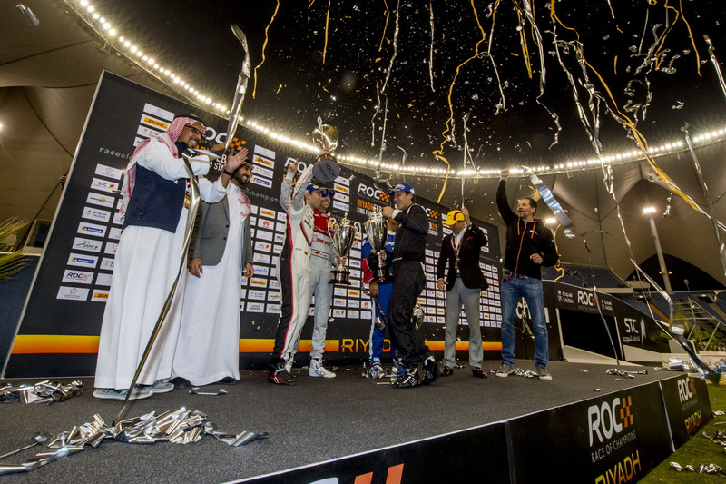 Podio: i vincitori della Nationcup Timo Bernhard, René Rast, al secondo posto Juan Pablo Montoya, Helio Castroneves