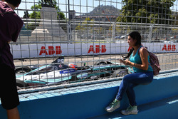 Fans watch Nelson Piquet Jr., Jaguar Racing