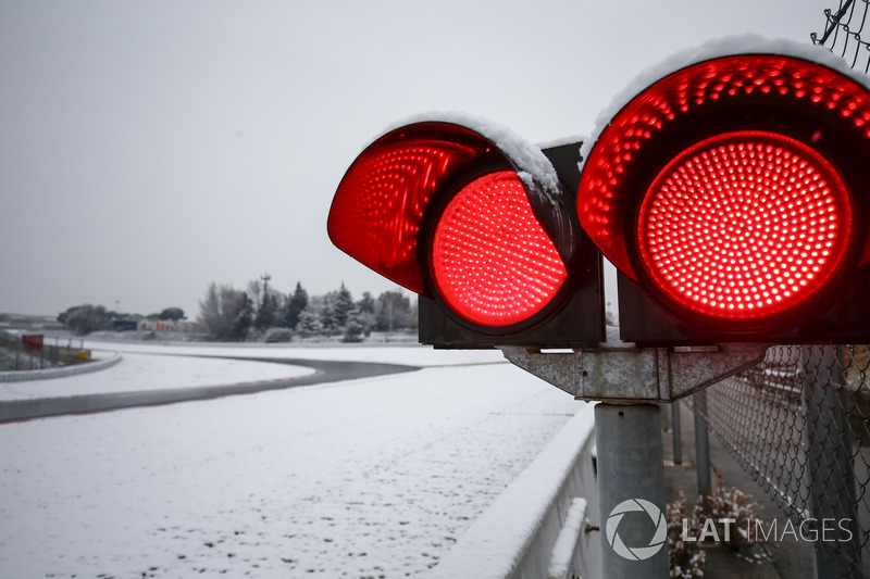 Red flags at the circuit until further notice due to the snow