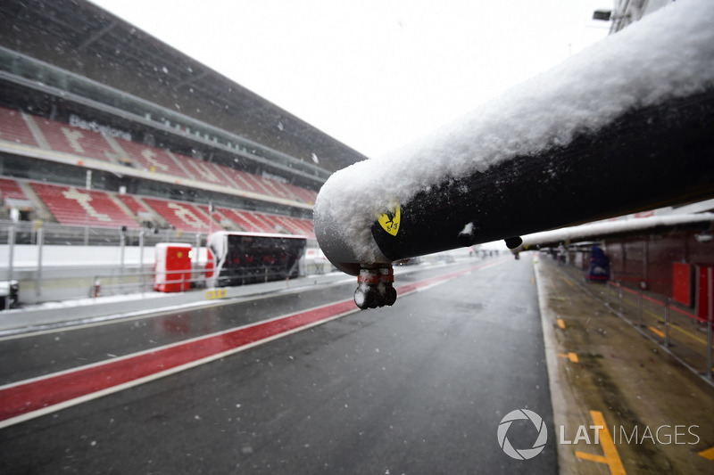 Circuit de Barcelona cubierto de nieve
