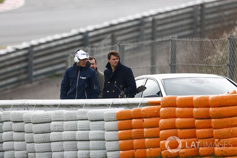 Esteban Ocon, Force India, watches the track