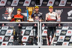 Podium: race winner Shane van Gisbergen, Triple Eight Race Engineering Holden, second place David Reynolds, Erebus Motorsport Holden, third place Garth Tander, Garry Rogers Motorsport Holden