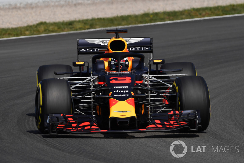 Daniel Ricciardo, Red Bull Racing RB14 con sensor aerodinámico