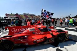 #99 JDC/Miller Motorsports ORECA 07, P: Stephen Simpson, Mikhail Goikhberg, Chris Miller drives into Victory Lane