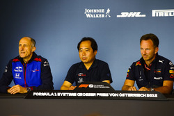 Franz Tost, Team Principal, Toro Rosso, Toyoharu Tanabe, F1 Technical Director, Honda, and Christian Horner, Team Principal, Red Bull Racing, in the Press Conference