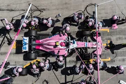 Esteban Ocon, Force India VJM11, in the pits