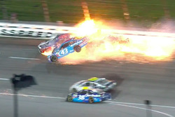 Crash: Aric Almirola, Richard Petty Motorsports, Ford; Joey Logano,Team Penske, Ford; Danica Patrick