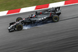 Romain Grosjean, Haas F1 Team VF-17 locks up