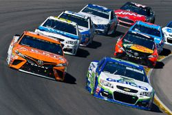 Daniel Suarez, Joe Gibbs Racing Toyota, Ty Dillon, Germain Racing Chevrolet