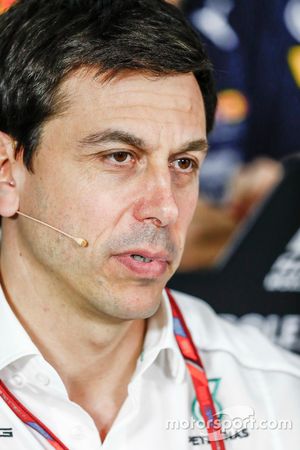 Toto Wolff, Executive Director (Business), Mercedes AMG, in the Team Principals Press Conference