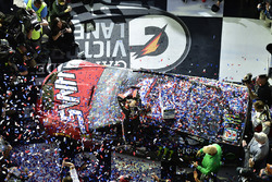 Kurt Busch, Stewart-Haas Racing Ford, celebrates after winning the Daytona 500