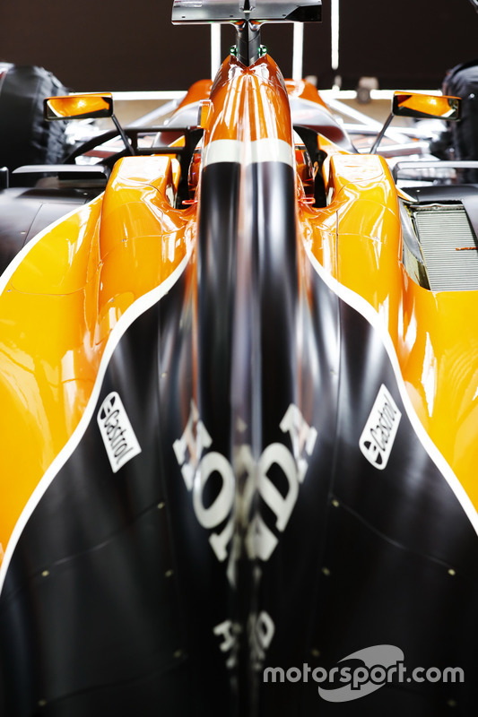 Stoffel Vandoorne, McLaren, detalle de cubierta de motor