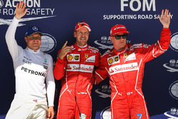 Conferenza stampa: il poleman Sebastian Vettel, Ferrari, il secondo qualificato Kimi Raikkonen, Ferr