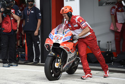 Michele Pirro, Ducati Team flat front tyre after crash