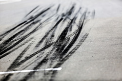 Tyre marks in pitlane