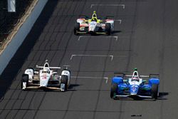 Helio Castroneves, Team Penske Chevrolet, Takuma Sato, Andretti Autosport Honda, Ed Jones, Dale Coyne Racing Honda