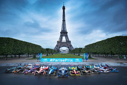 Formula E cars lined-up