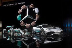 Showcar Mercedes-AMG Project ONE and the Mercedes AMG F1 W08