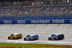 Joey Logano, Team Penske Ford, Aric Almirola, Richard Petty Motorsports Ford and Danica Patrick, Stewart-Haas Racing Ford