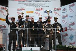 Podio SGTCup Gara 1: al primo posto Vainio-Tujula, Vincenzo Sospiri Racing, al secondo posto Bonacini-Pastorelli, Imperiale Racing, al terzo posto Benvenuti-Demarchi, Imperiale Racing