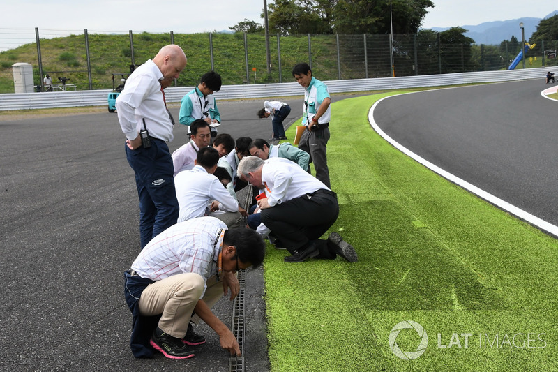 Track drain covers are examined