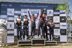 Podium: Winners Thierry Neuville, Nicolas Gilsoul, Hyundai i20 Coupe WRC, Hyundai Motorsport, second place Sébastien Ogier, Julien Ingrassia, M-Sport, Ford Fiesta WRC, third place Dani Sordo, Marc Marti, Hyundai Motorsport, Hyundai i20 Coupe WRC