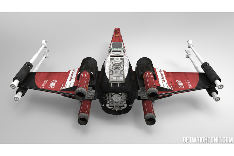 Star Wars X-Wing mit Ferrari-Design