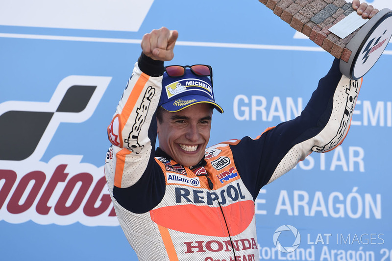 Podium : le vainqueur Marc Marquez, Repsol Honda Team