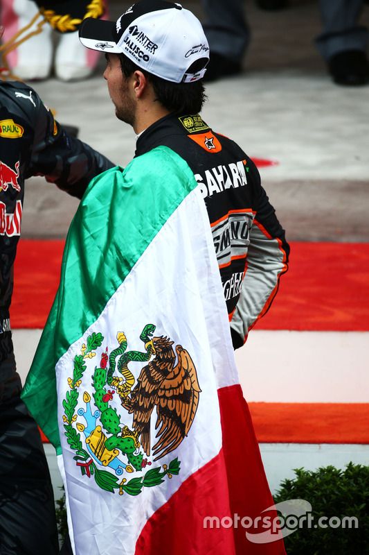 Sergio Pérez, Sahara Force India F1 en el podio