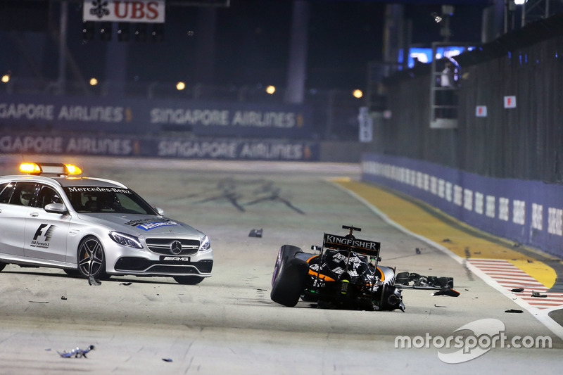 Nico Hulkenberg, Sahara Force India F1 VJM09 va a sbattere alla partenza