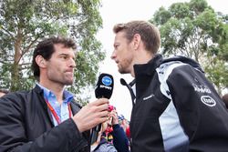 Mark Webber, Porsche Team WEC Driver and Channel 10 Presenter with Jenson Button, McLaren