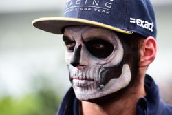 Max Verstappen, Red Bull Racing with Halloween themed face paint