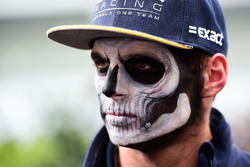 Max Verstappen, Red Bull Racing with Halloween themed face paint