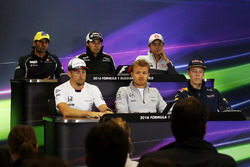 Press conference: Felipe Nasr, Sauber, Sergio Perez, Sahara Force India F1, Esteban Gutierrez, Haas F1 Team, Jenson Button, McLaren, Nico Rosberg, Mercedes AMG F1 Team and Daniil Kvyat, Red Bull Racing