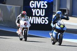 Second place Nicolo Bulega, Sky Racing Team VR46, third place Francesco Bagnaia, Aspar Team Mahindra