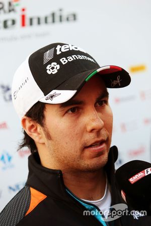 Sergio Perez, Sahara Force India F1 with the media