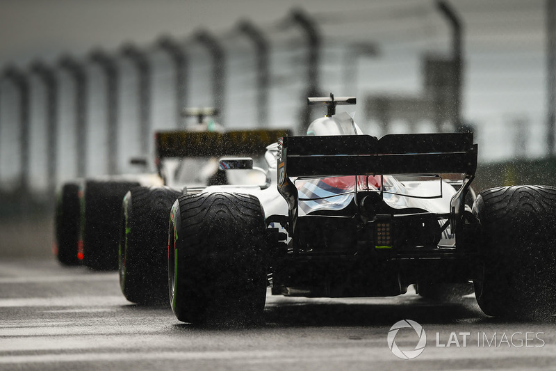 Lance Stroll, Williams FW41 on intermediate tyres