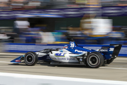 Takuma Sato, Rahal Letterman Lanigan Racing Honda, lors d'un arrêt aux stands