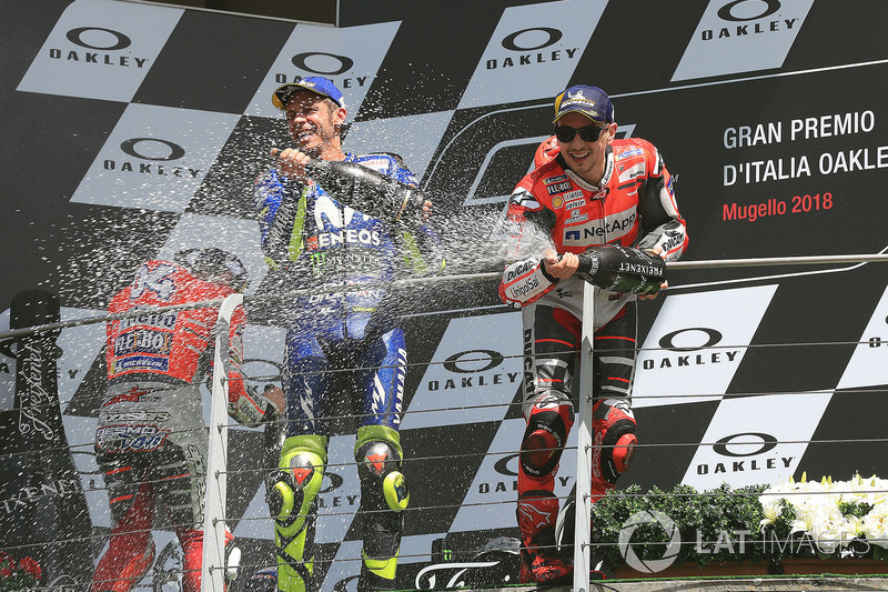 Podium: 1. Jorge Lorenzo, Ducati Team,2. Andrea Dovizioso, Ducati Team,3. Valentino Rossi, Yamaha Factory Racing