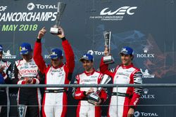 Les troisièmes : Andre Lotterer, Neel Jani, Bruno Senna, Rebellion Racing