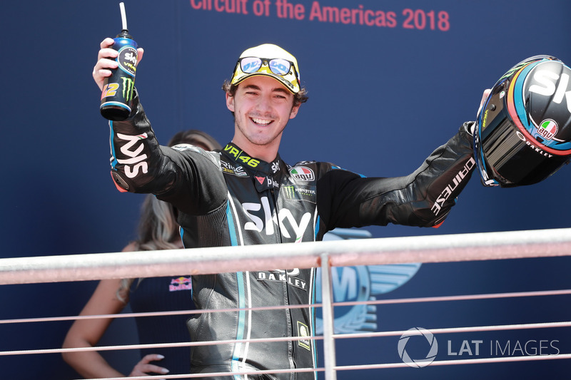 Podium : le vainqueur Francesco Bagnaia, Sky Racing Team VR46