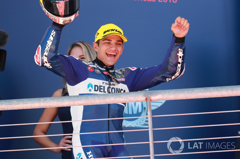 Podio: il vincitore della gara Jorge Martin, Del Conca Gresini Racing Moto3