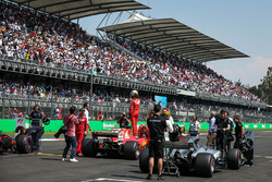 Pole sitter Sebastian Vettel, Ferrari SF70H celebrates in parc ferme