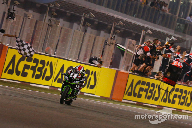 Bandiera a scacchi per Jonathan Rea, Kawasaki Racing
