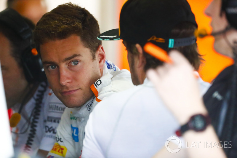 Stoffel Vandoorne, McLaren, and Fernando Alonso, McLaren